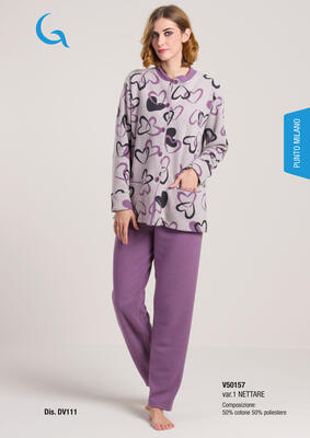 PIGIAMA APERTO DONNA M/L V50157 Tellini S.r.l. Ingrosso Abbigliamento